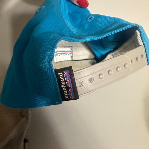 Patagonia hat cap lot of 2 Box Logo Ridge Gray & Blue Snapback Outdoors Nature - Picture 3 of 9
